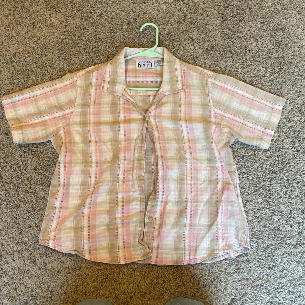 KEREN hart Kids Plaid Shirt in Pink and Tan
